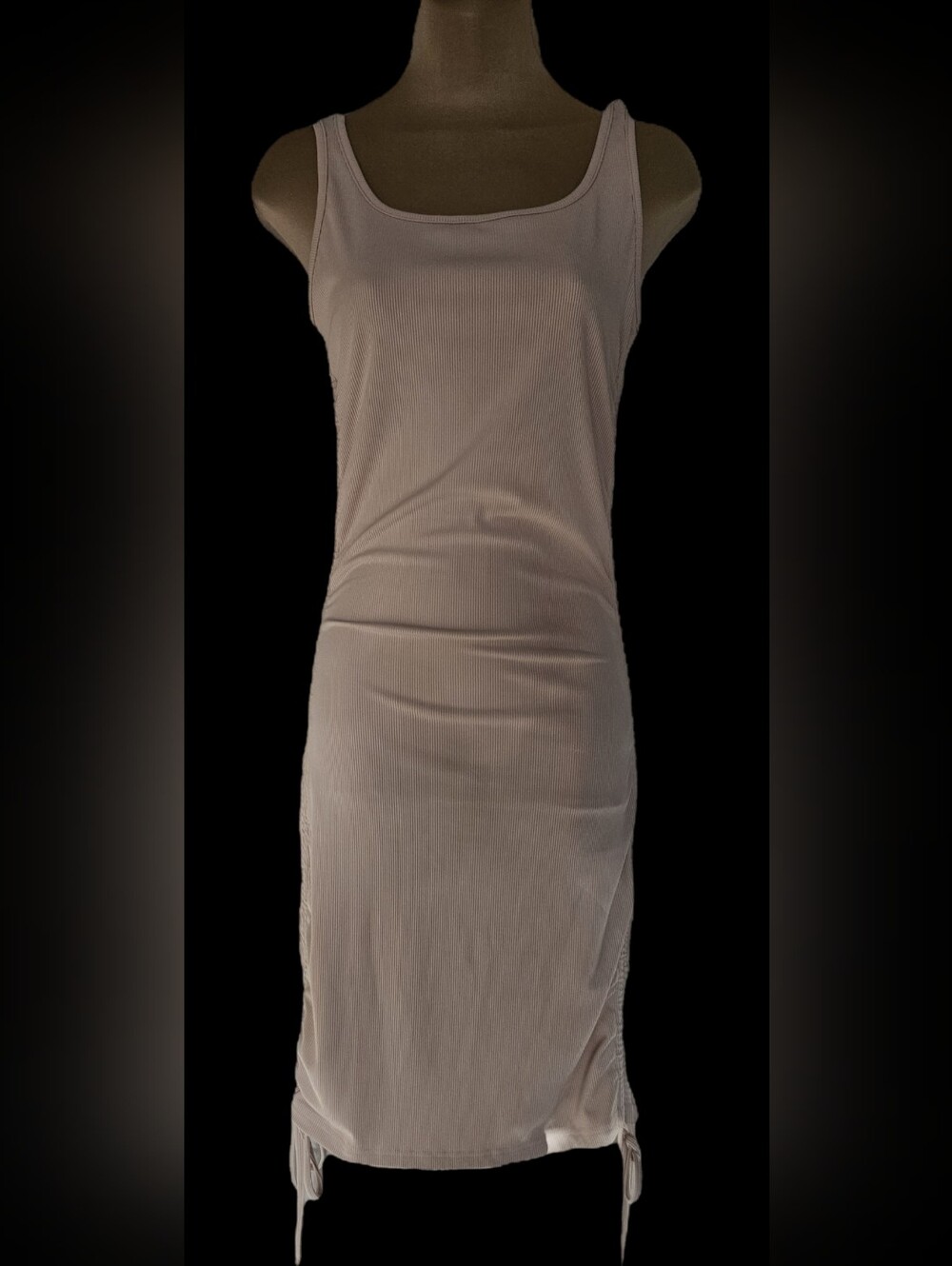 Tan Ribbed Tank Bodycon Dress - Picture 6 of 7